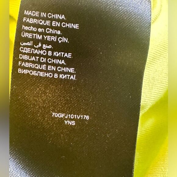 Bebe Dress Womens Sz 4 lime green High low gemstone neckline rhinestone Chiffon - Picture 12 of 14